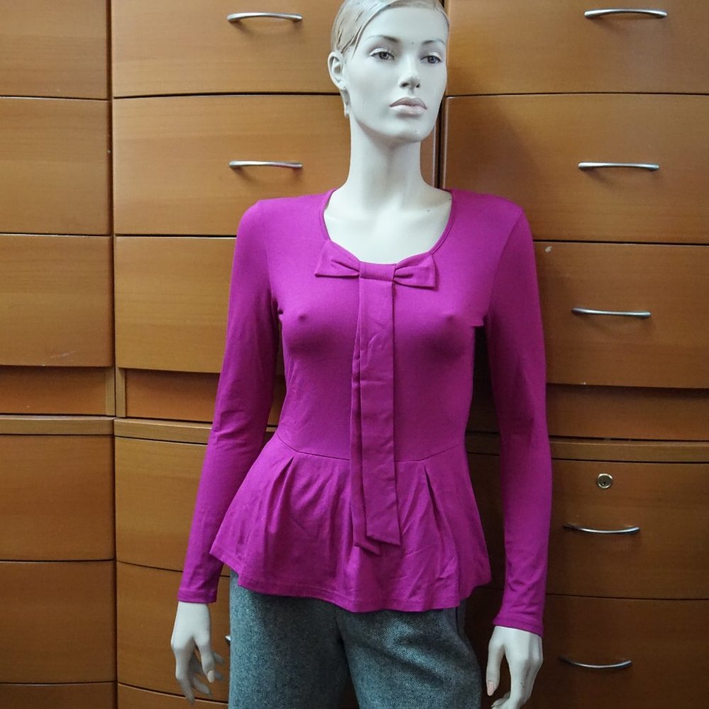WORK PEPLUM BLOUSE LONG SLEEVE EUROPEAN S M L